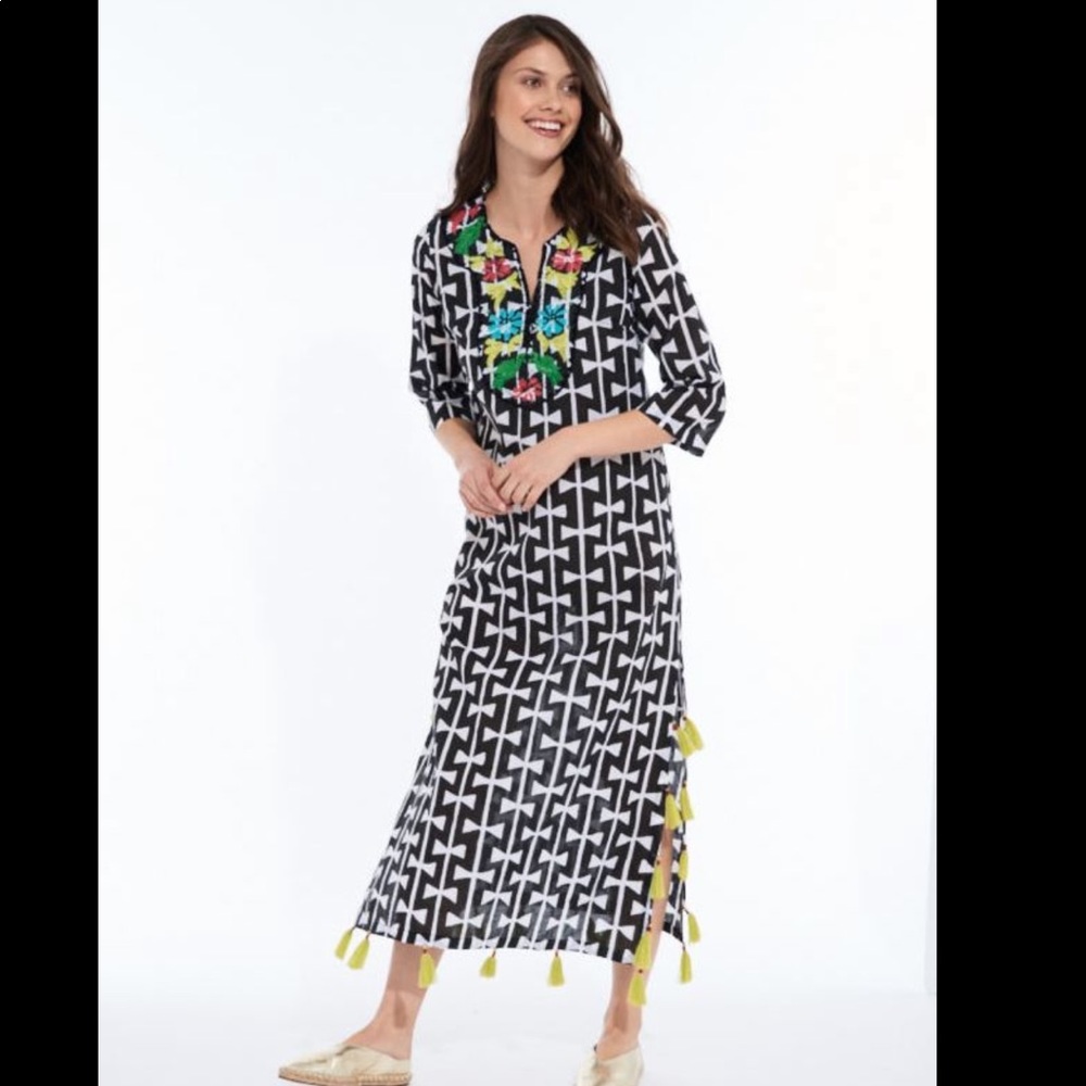 Roberta Roller Rabbit QUETZAL ARU LONG BLACK KURTA